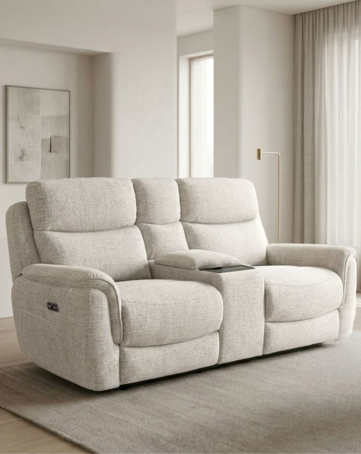 Classic automatic 2 seater recliner with console